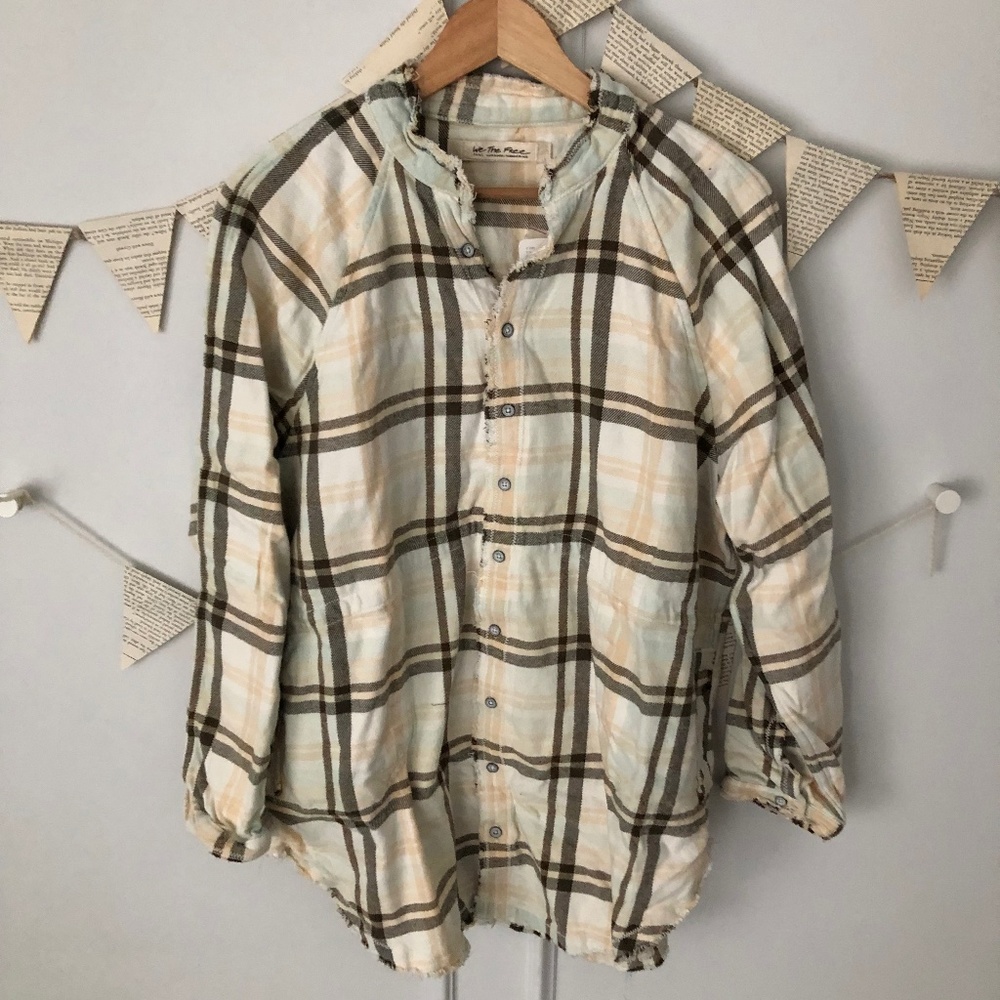 Free People summer daydream plaid shirt/tunic